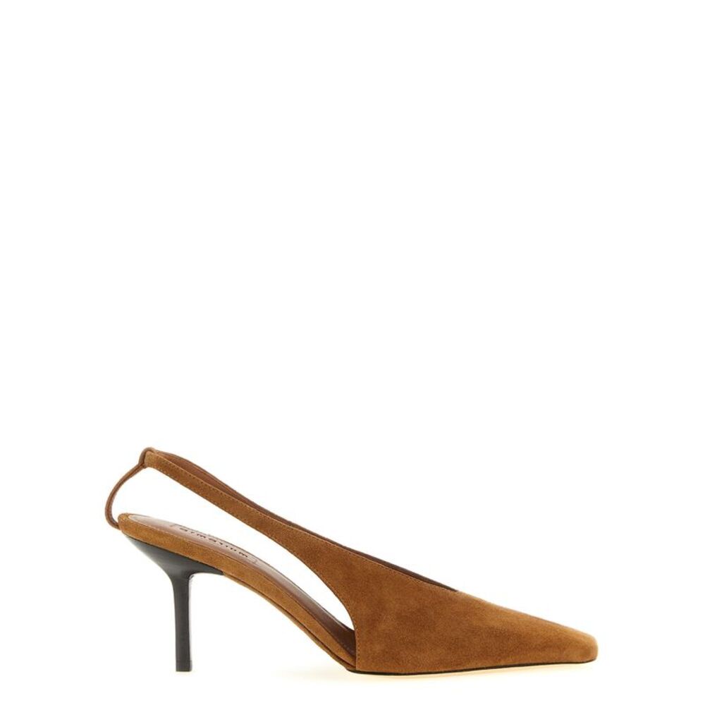 Armarium Brown Leather Mid Heel Women's Pumps